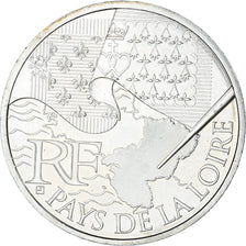 France, 10 Euro, 2010, Paris, Pays De La Loire, MS(60-62), Silver, KM:1665