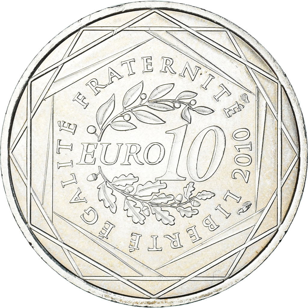 Francia, 10 Euro, 2010, Paris, Bretagne, EBC+, Plata, KM:1648
