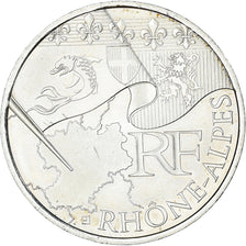 France, 10 Euro, 2010, Paris, Rhône-Alpes, MS(60-62), Silver, KM:1670