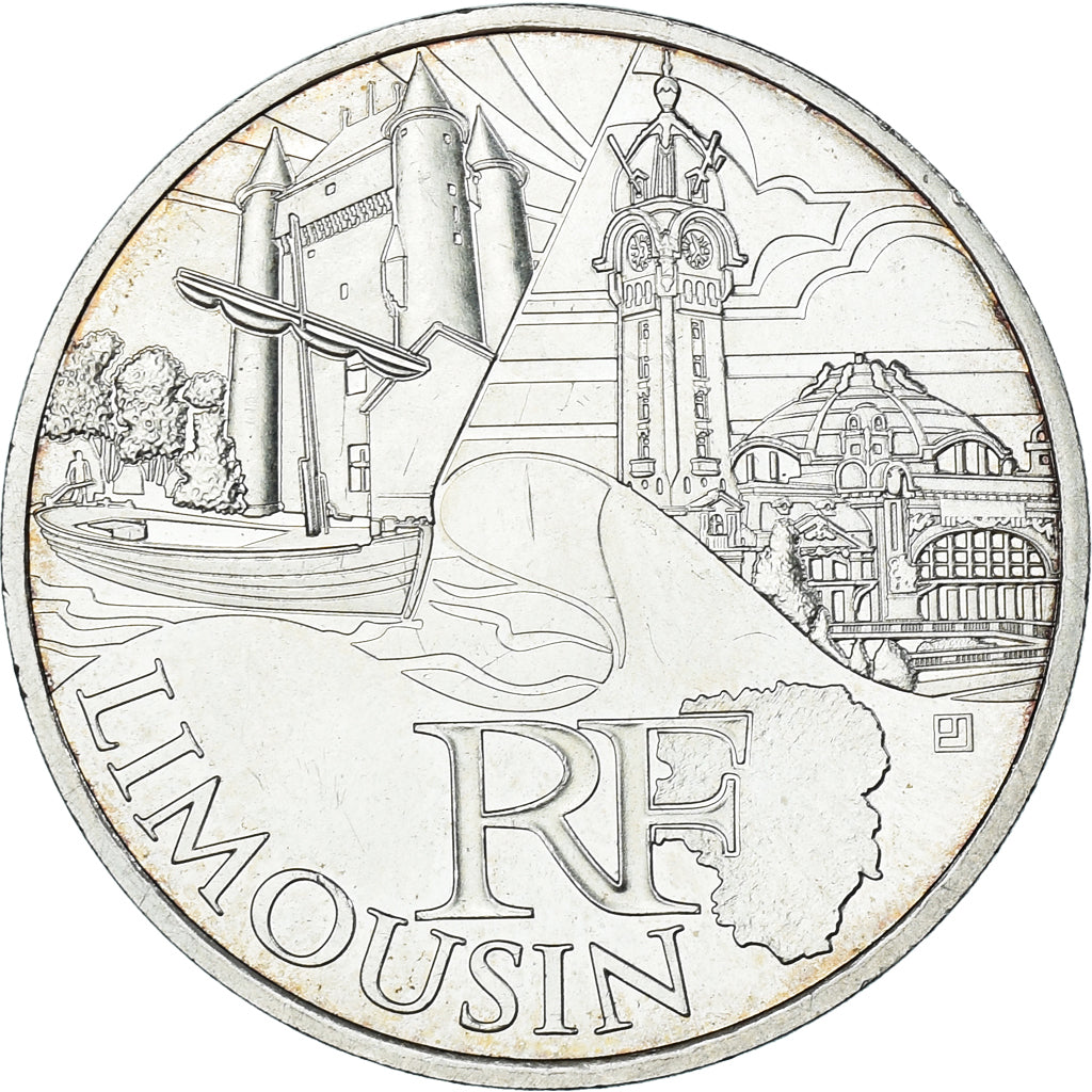 Francia, 10 Euro, 2011, Paris, Limousin, EBC+, Plata, KM:1742