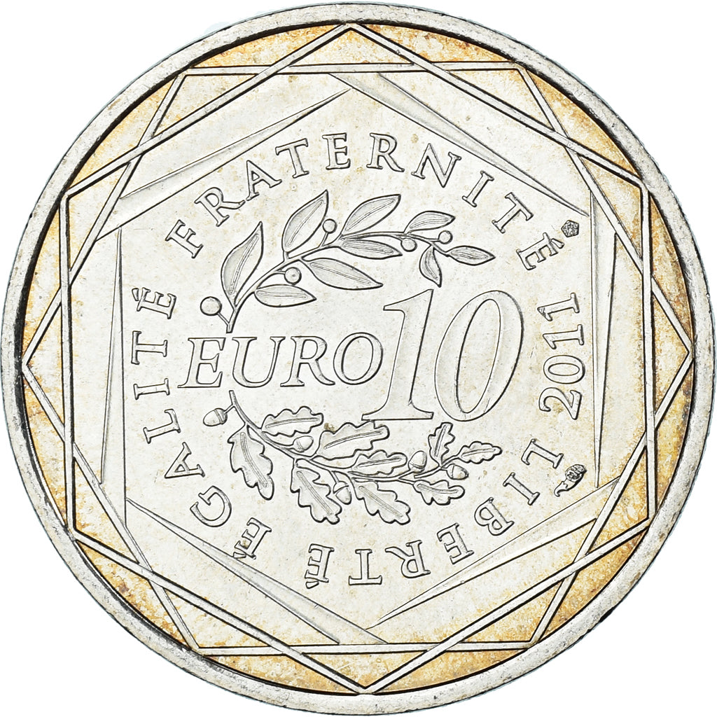 Francia, 10 Euro, 2011, Paris, Ile De France, EBC+, Plata, KM:1739
