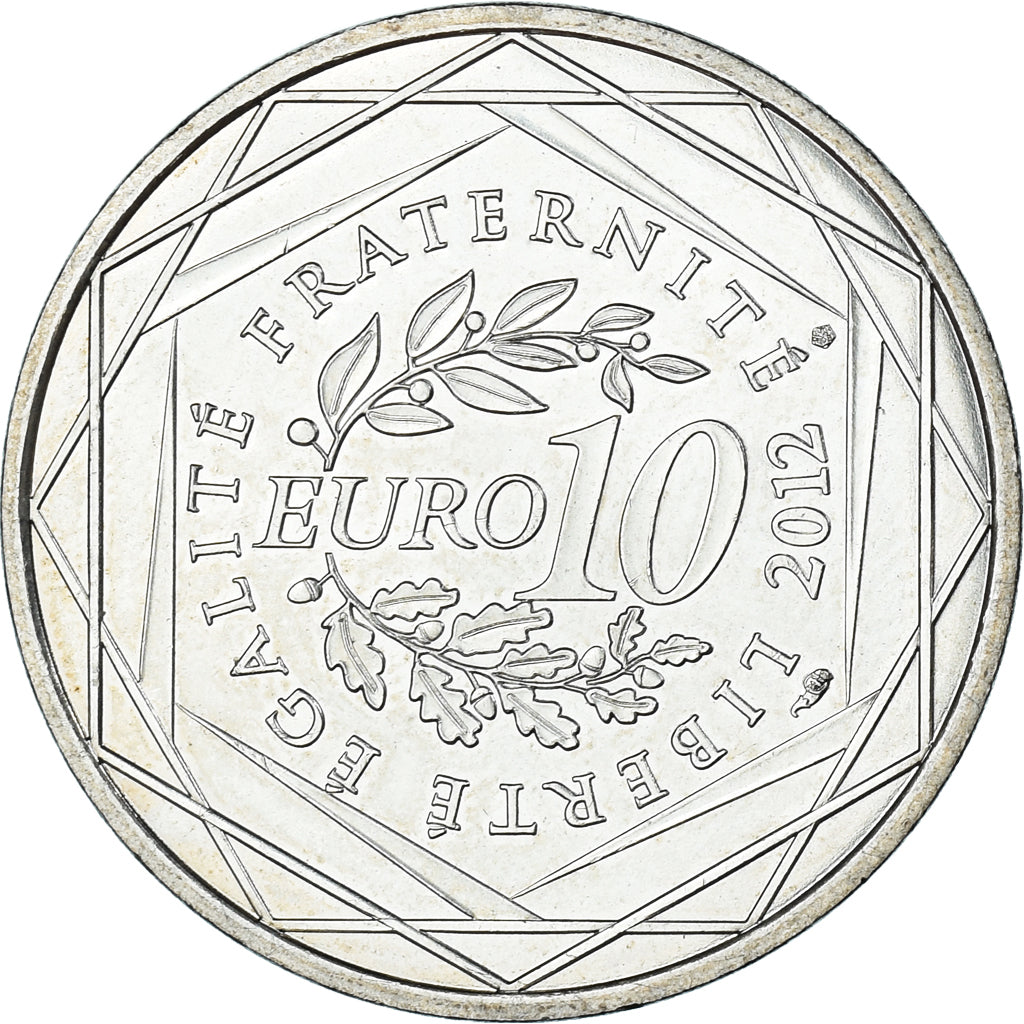 Francia, 10 Euro, 2012, Paris, Ile De France, EBC+, Plata, KM:1875