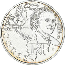 France, 10 Euro, 2012, Paris, Corse, MS(60-62), Silver, KM:1876