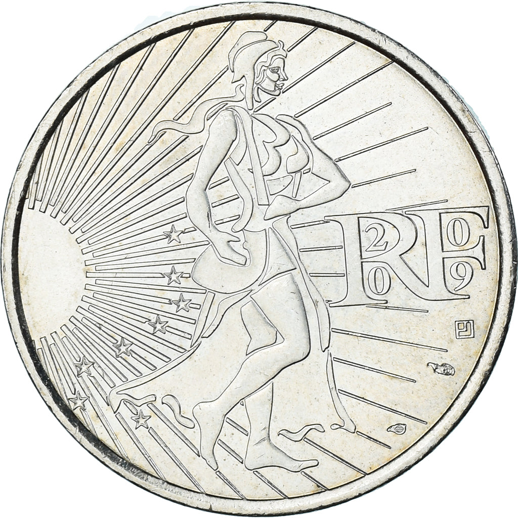 France, 10 Euro, 2009, Paris, Semeuse, MS(60-62), Silver, KM:1580