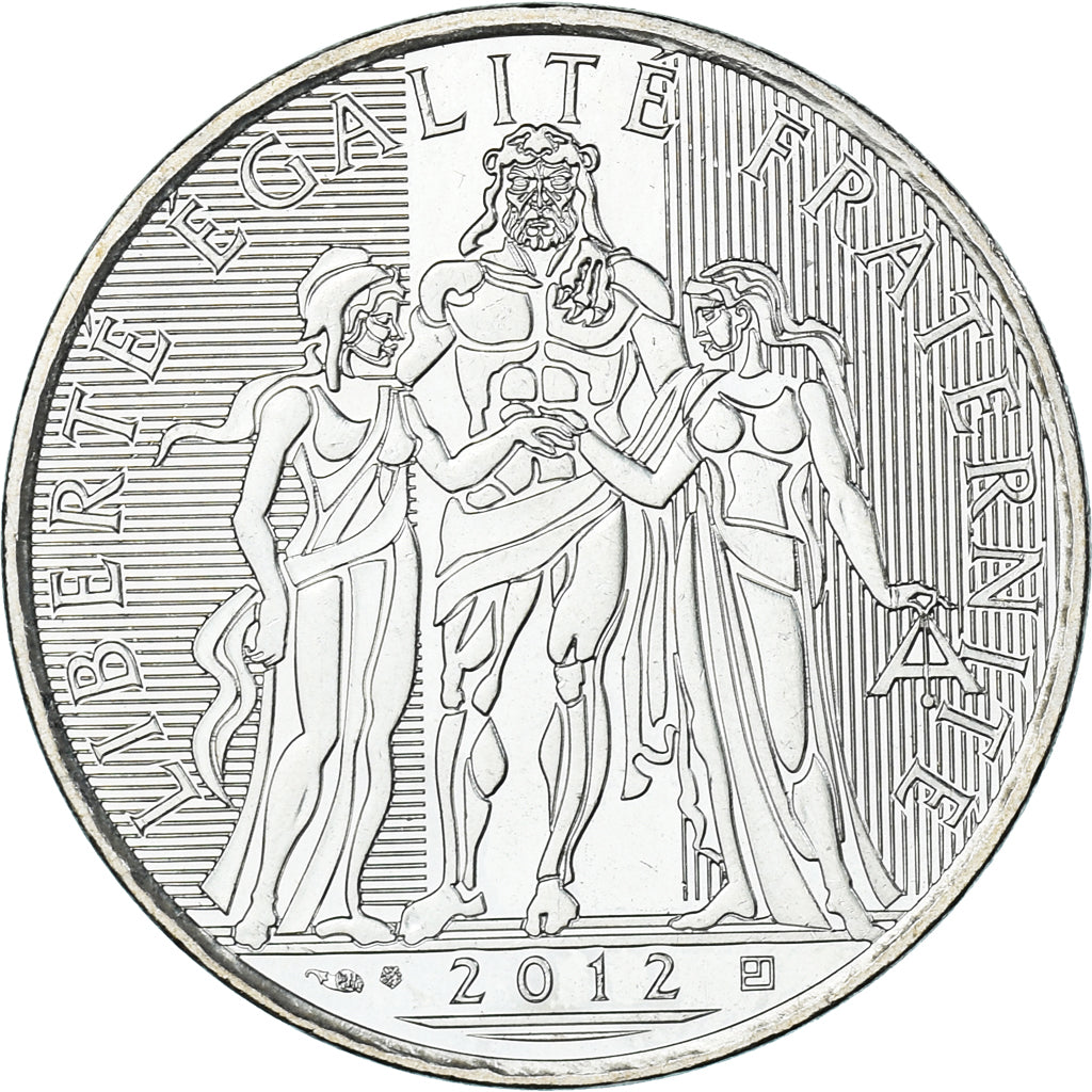 France, 10 Euro, 2012, Paris, Hercule, MS(60-62), Silver, KM:2073