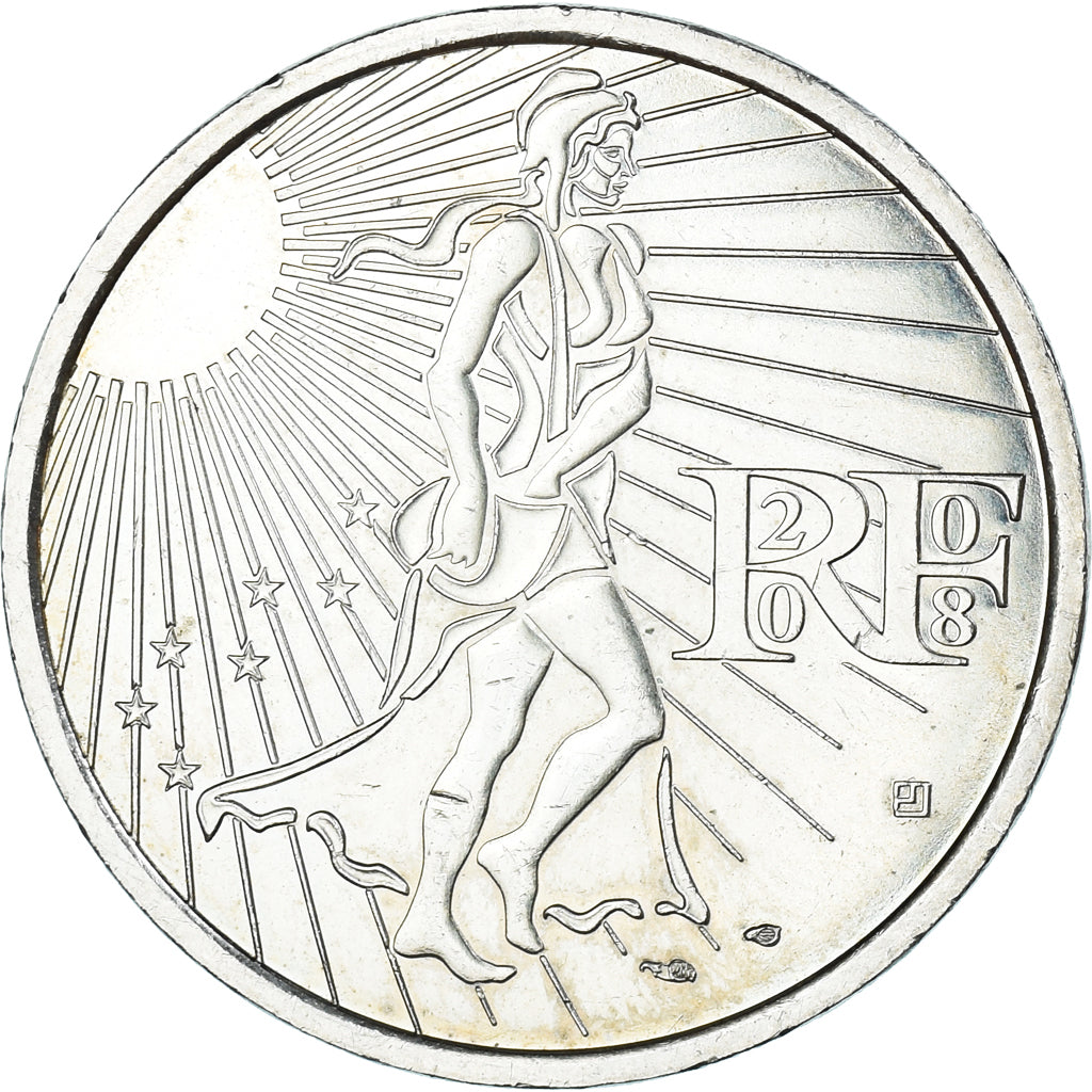 Francia, 15 Euro, 2008, Semeuse, EBC+, Plata, KM:1535