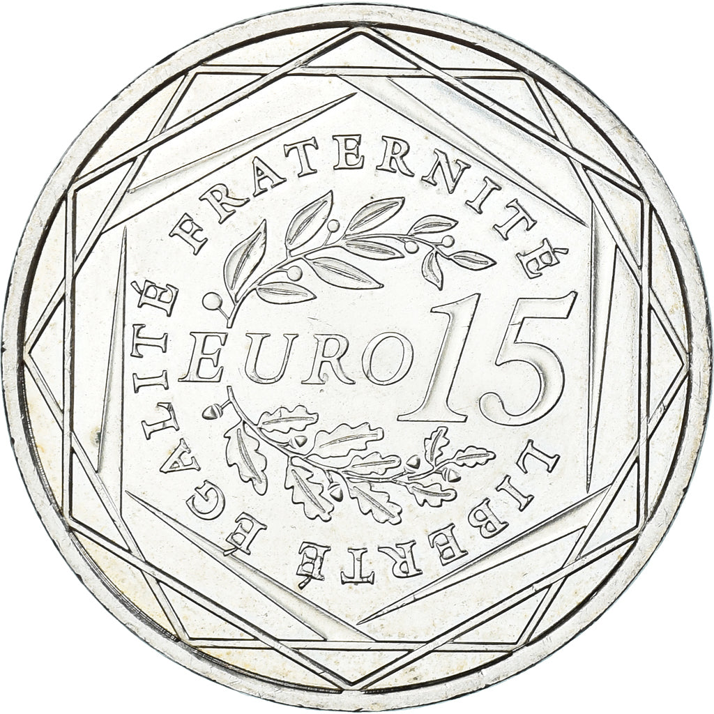 Francia, 15 Euro, 2008, Semeuse, EBC+, Plata, KM:1535