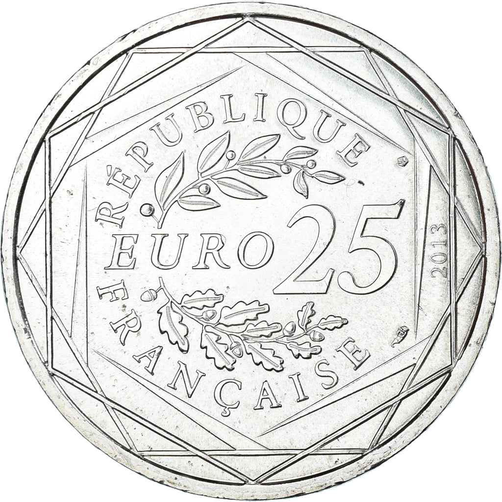France, 25 Euro, 2013, Respect, SUP+, Argent