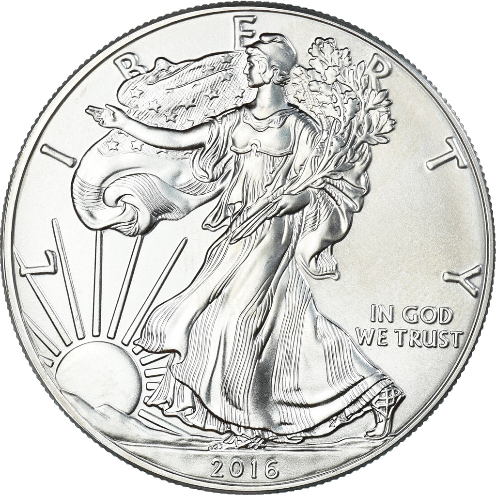 Moneta, USA, Dollar, 2016, American Silver Eagle, MS(63), Srebro