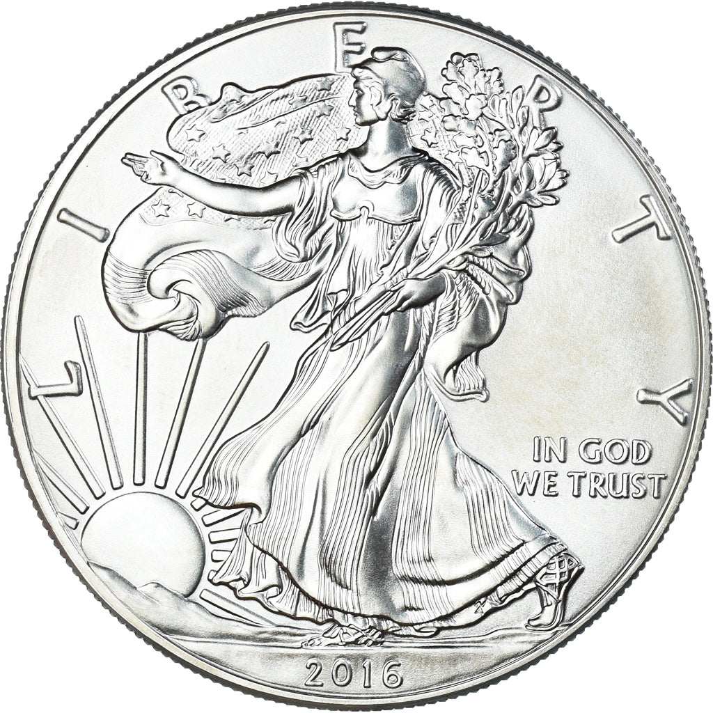 Coin, United States, Dollar, 2016, American Silver Eagle, MS(63), Silver