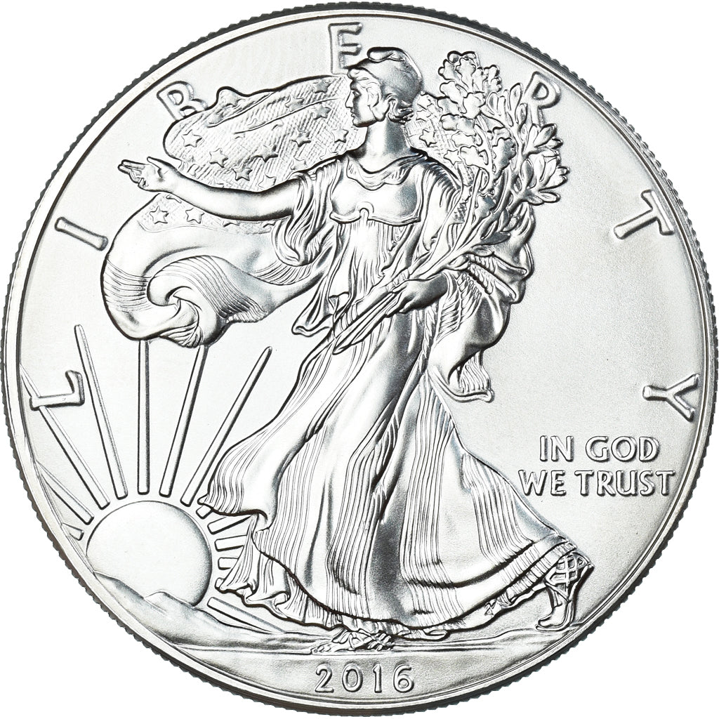 Coin, United States, Dollar, 2016, American Silver Eagle, MS(63), Silver