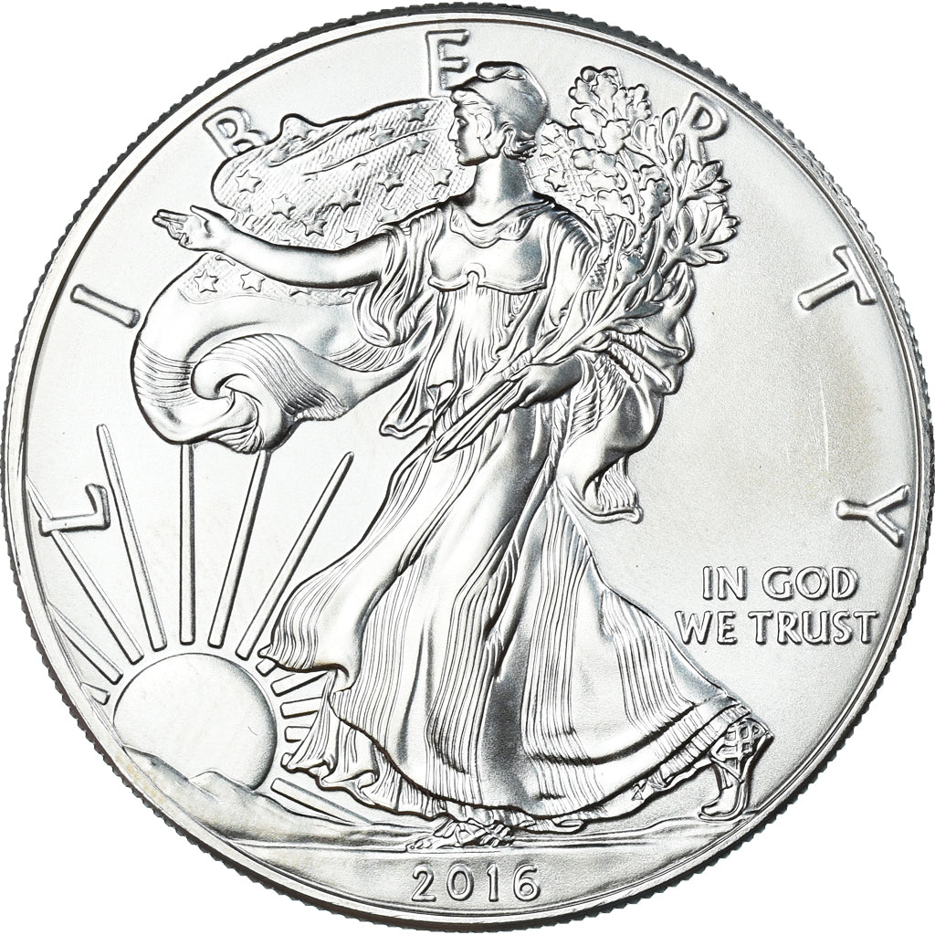 Coin, United States, Dollar, 2016, American Silver Eagle, MS(63), Silver