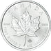 Moeda, Canadá, 5 Dollars, 2021, Maple Leaf, MS(63), Prata