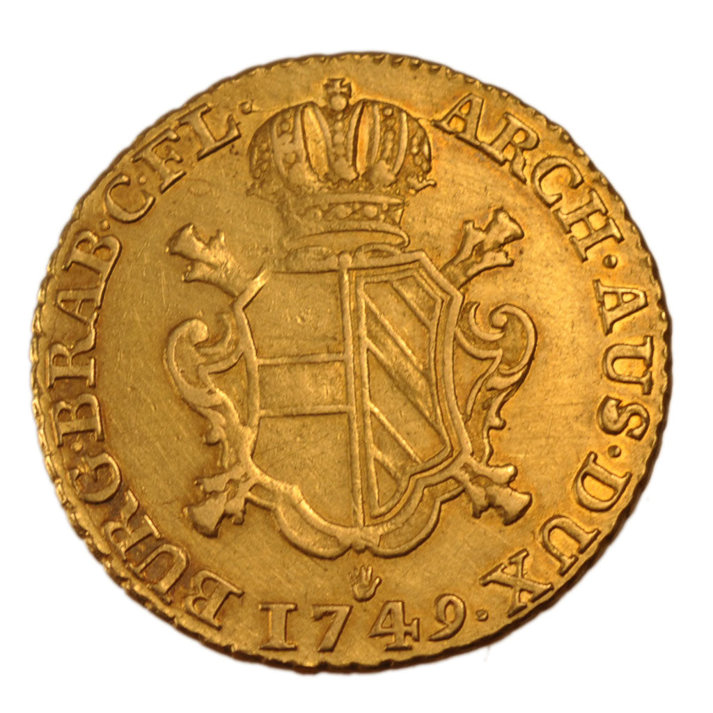 Belgio, Gold sovereign, 1749, Anvers, BB+, Oro, KM:11