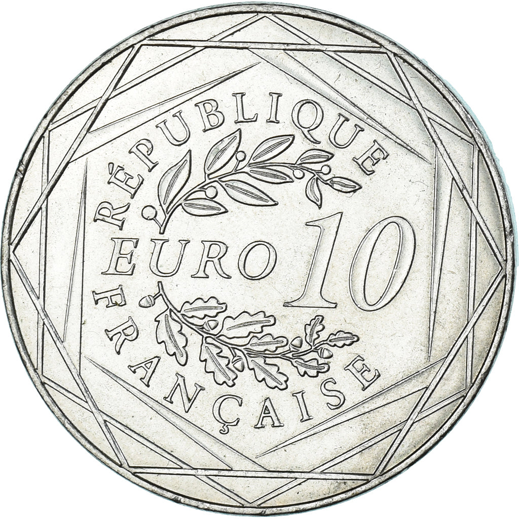 France, 10 Euro, 2020, Charles de Gaulle, AU(55-58), Silver