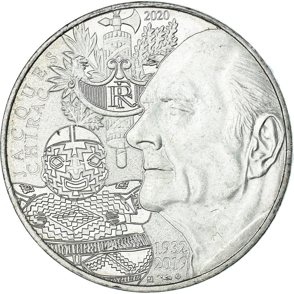 France, 10 Euro, 2020, Jacques Chirac, AU(50-53), Silver