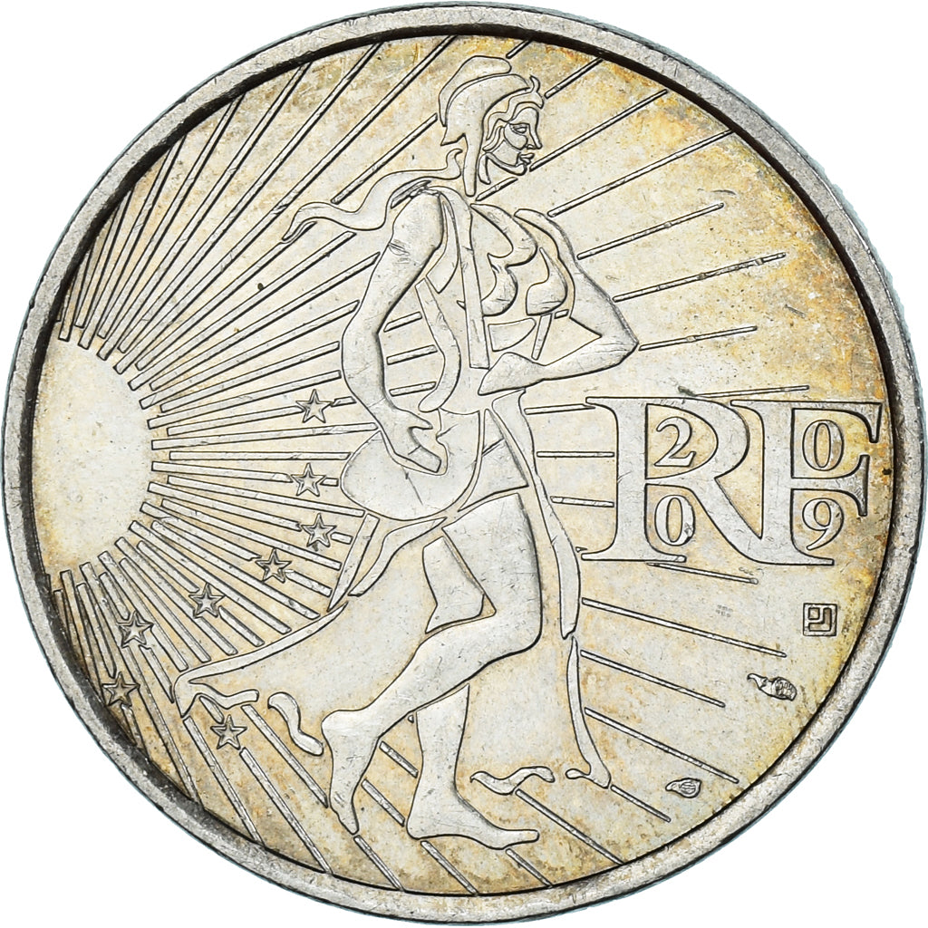 France, 10 Euro, 2009, Semeuse, AU(50-53), Silver