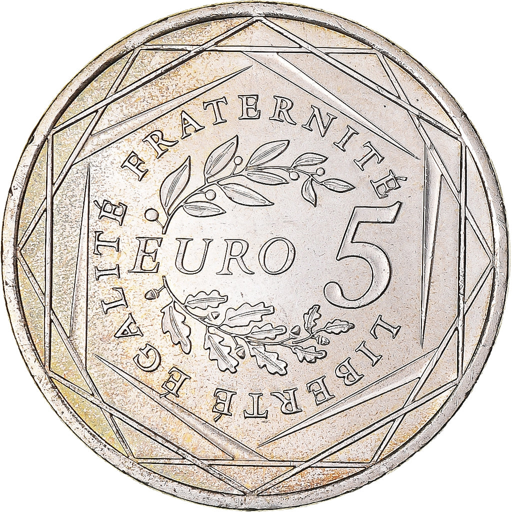 Francia, 5 Euro, 2008, Semeuse, EBC, Plata, KM:1534