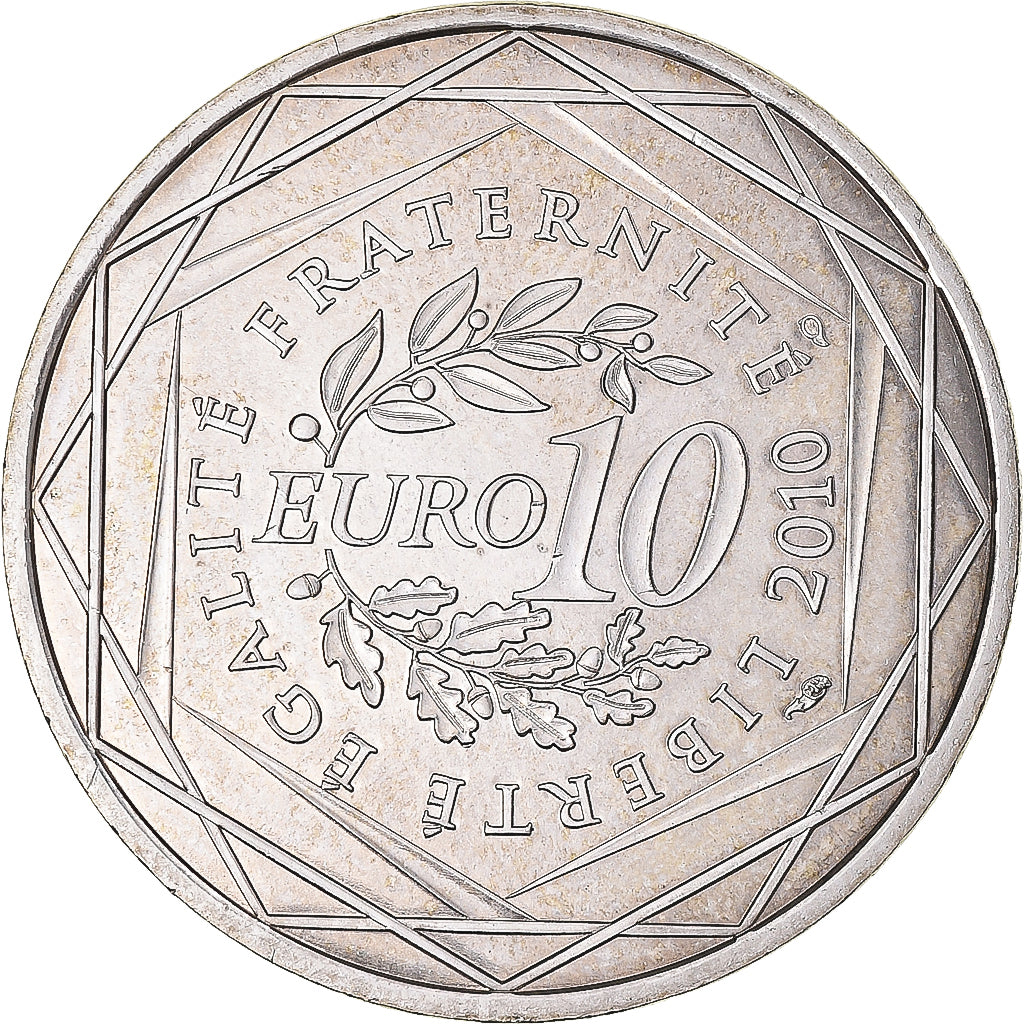 France, 10 Euro, 2010, Bretagne, AU(55-58), Silver