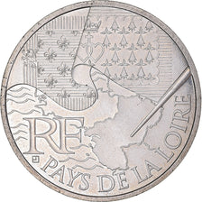 France, 10 Euro, 2010, Pays De La Loire, MS(60-62), Silver