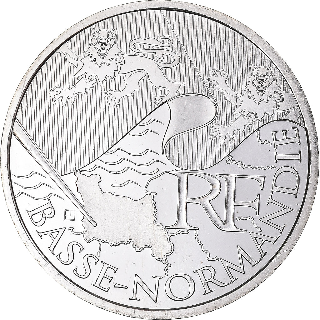 France, 10 Euro, 2010, Basse-Normandie, MS(63), Silver