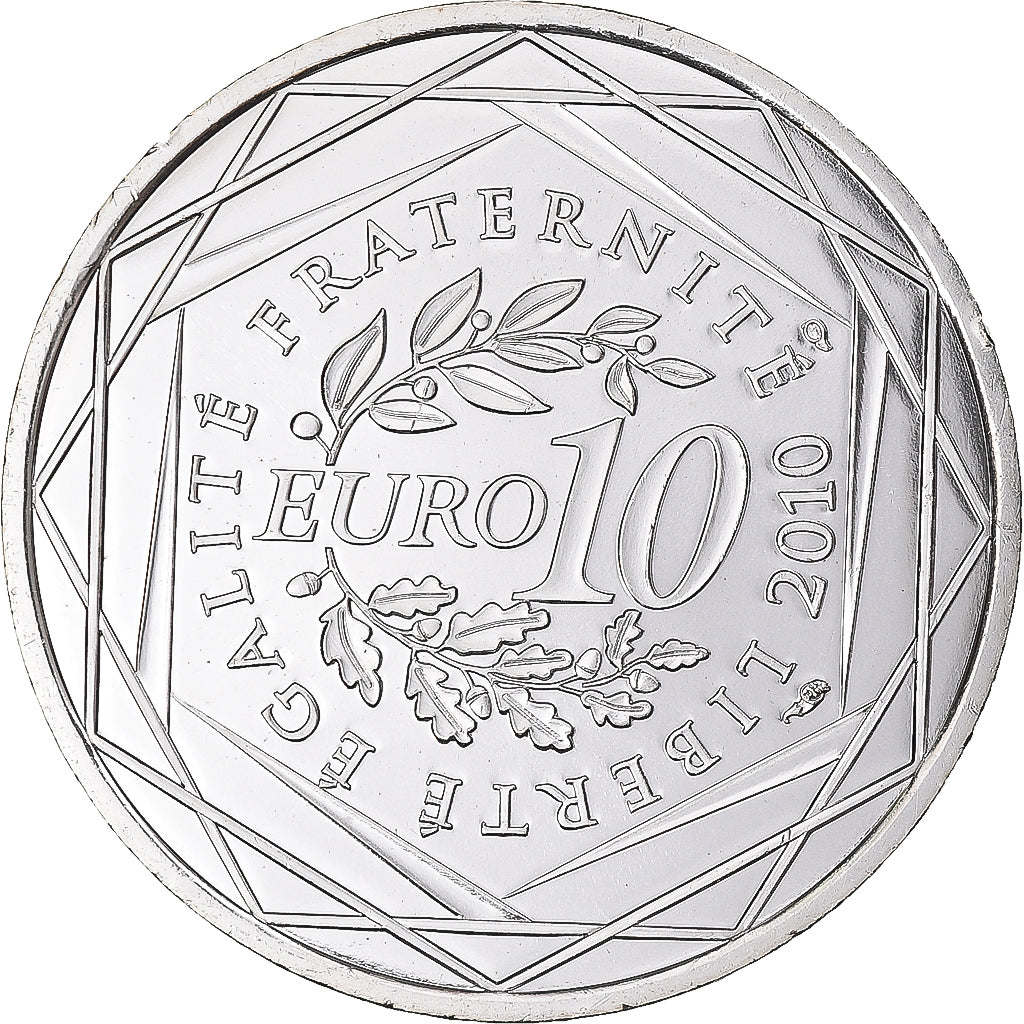France, 10 Euro, 2010, Basse-Normandie, MS(63), Silver