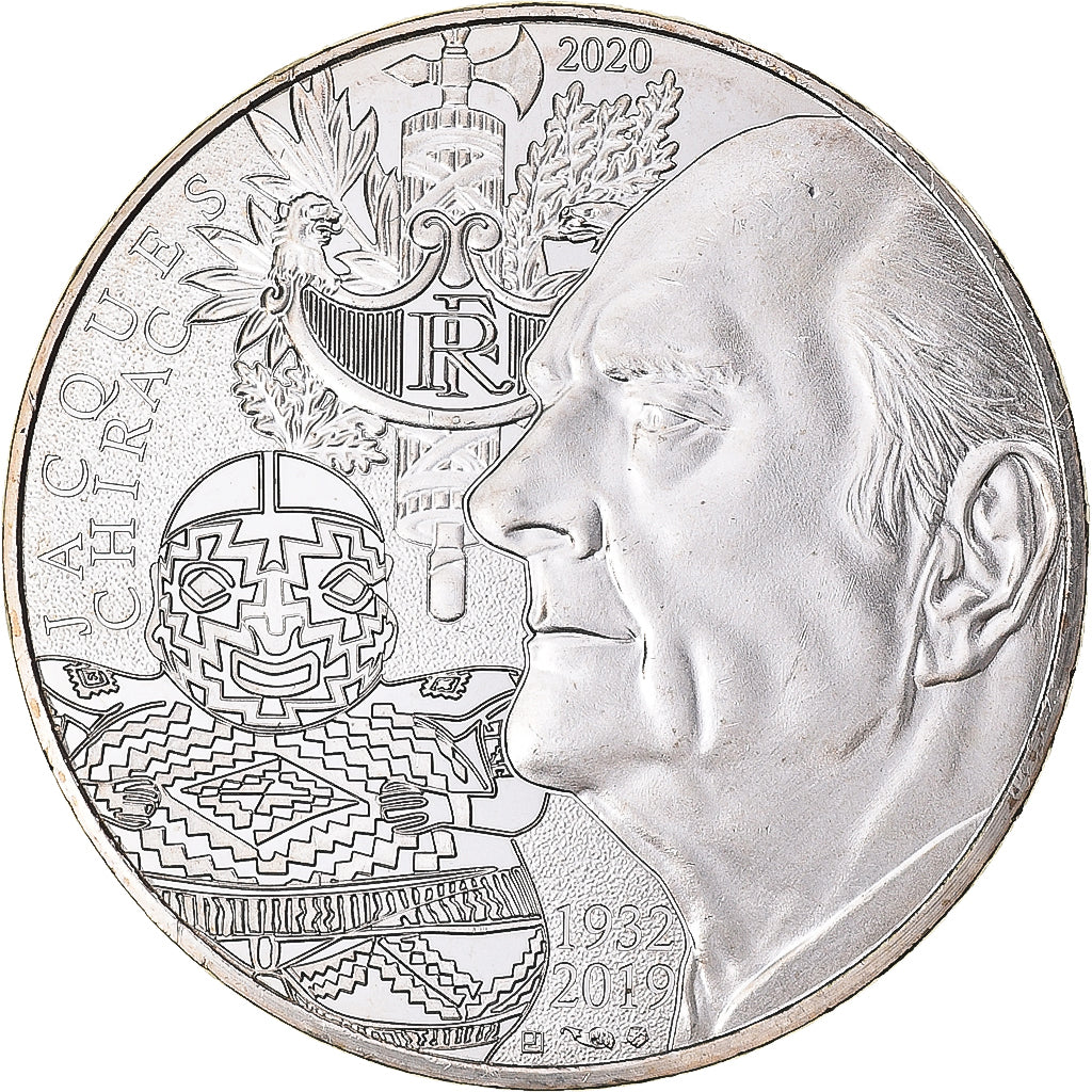 France, 10 Euro, 2020, Jacques Chirac, MS(63), Silver