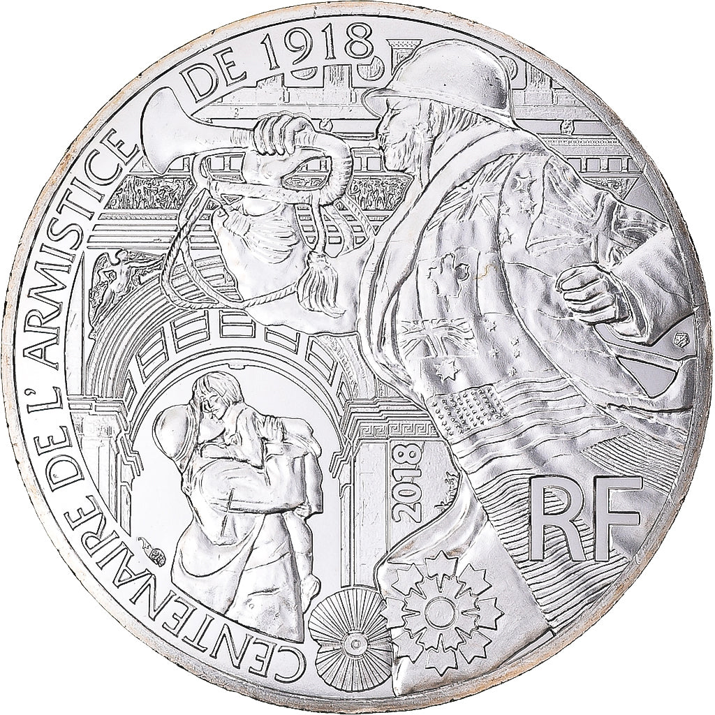 France, 10 Euro, 2018, Centenaire de l'Armistice 1918, SPL, Argent