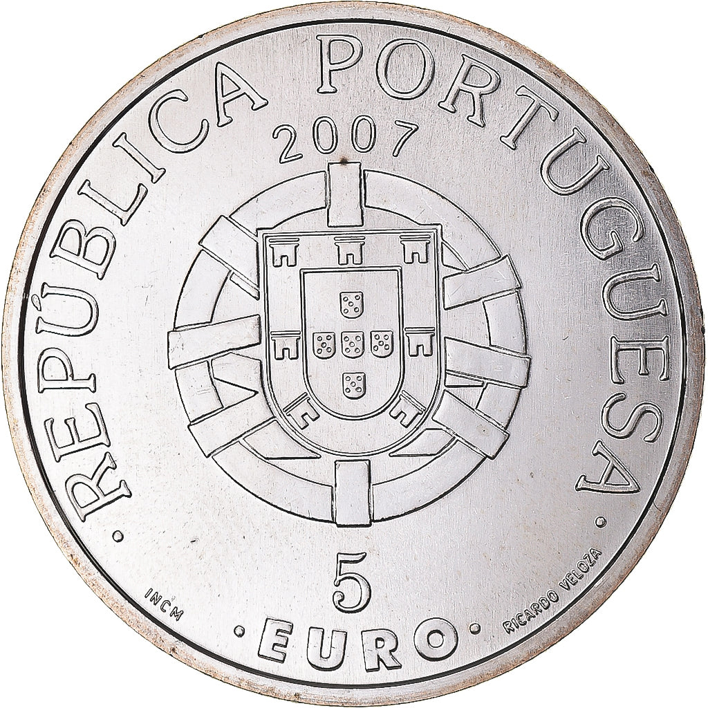 Portugal, 5 Euro, 2007, MS(63), Silver