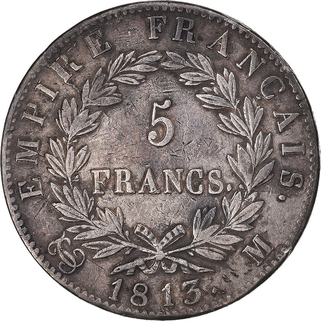 Monnaie, France, Napoléon I, 5 Francs, 1813, Toulouse, TTB, Argent