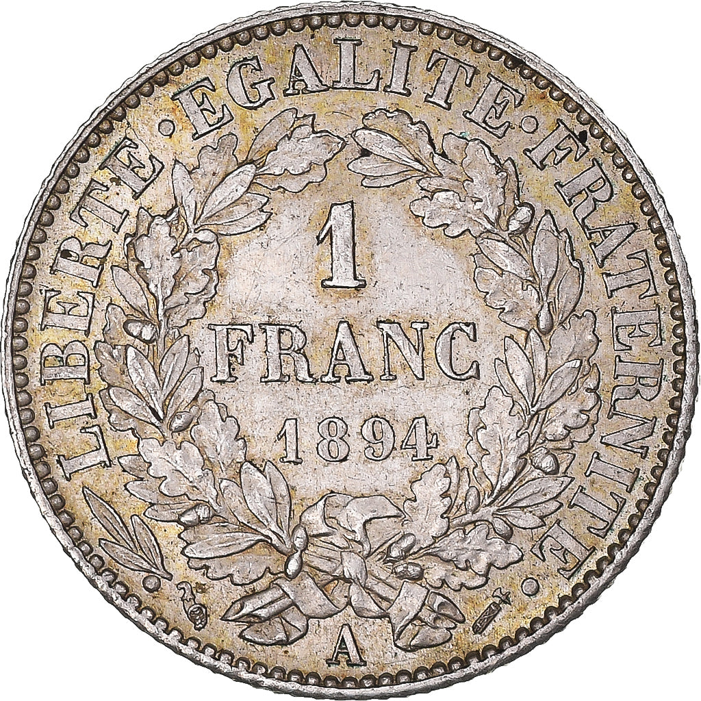 Münze, Frankreich, Cérès, Franc, 1894, Paris, VZ, Silber, KM:822.1