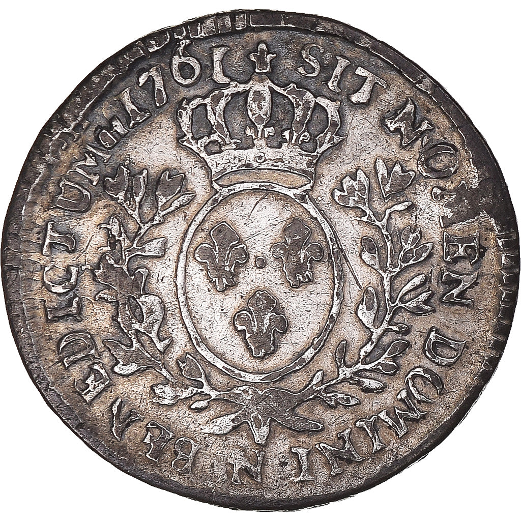 Moeda, França, Louis XV, 1/10 Écu au bandeau, 12 Sols,1761, Montpellier