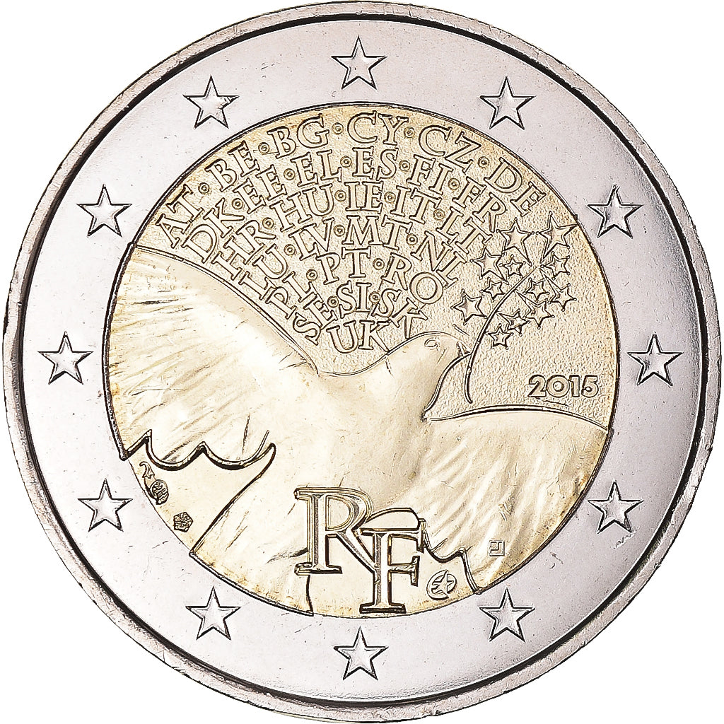 Francia, 2 Euro, 2015, SC, Bimetálico