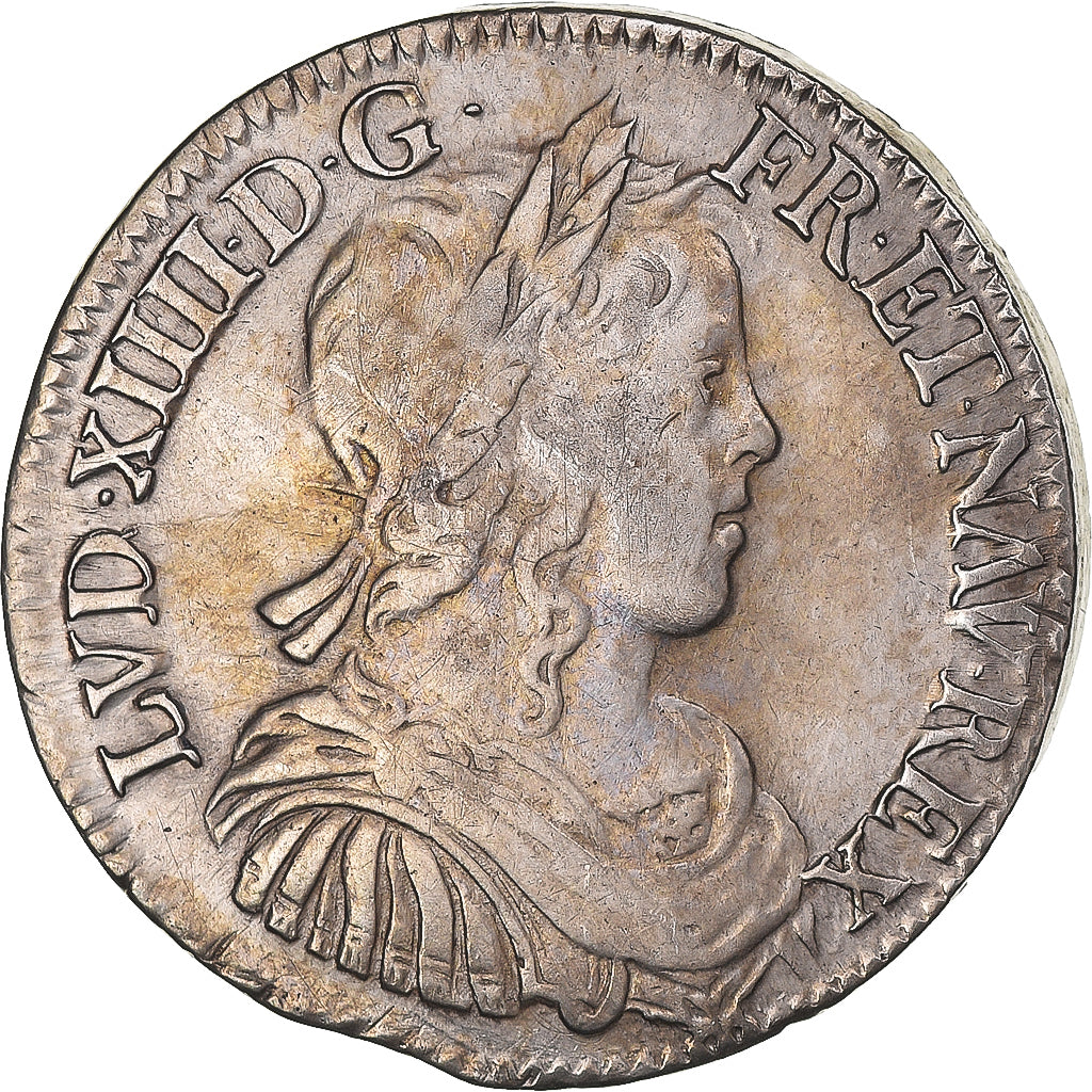 Coin, France, Louis XIV, 1/2 Écu à la mèche longue, 1652, Bourges