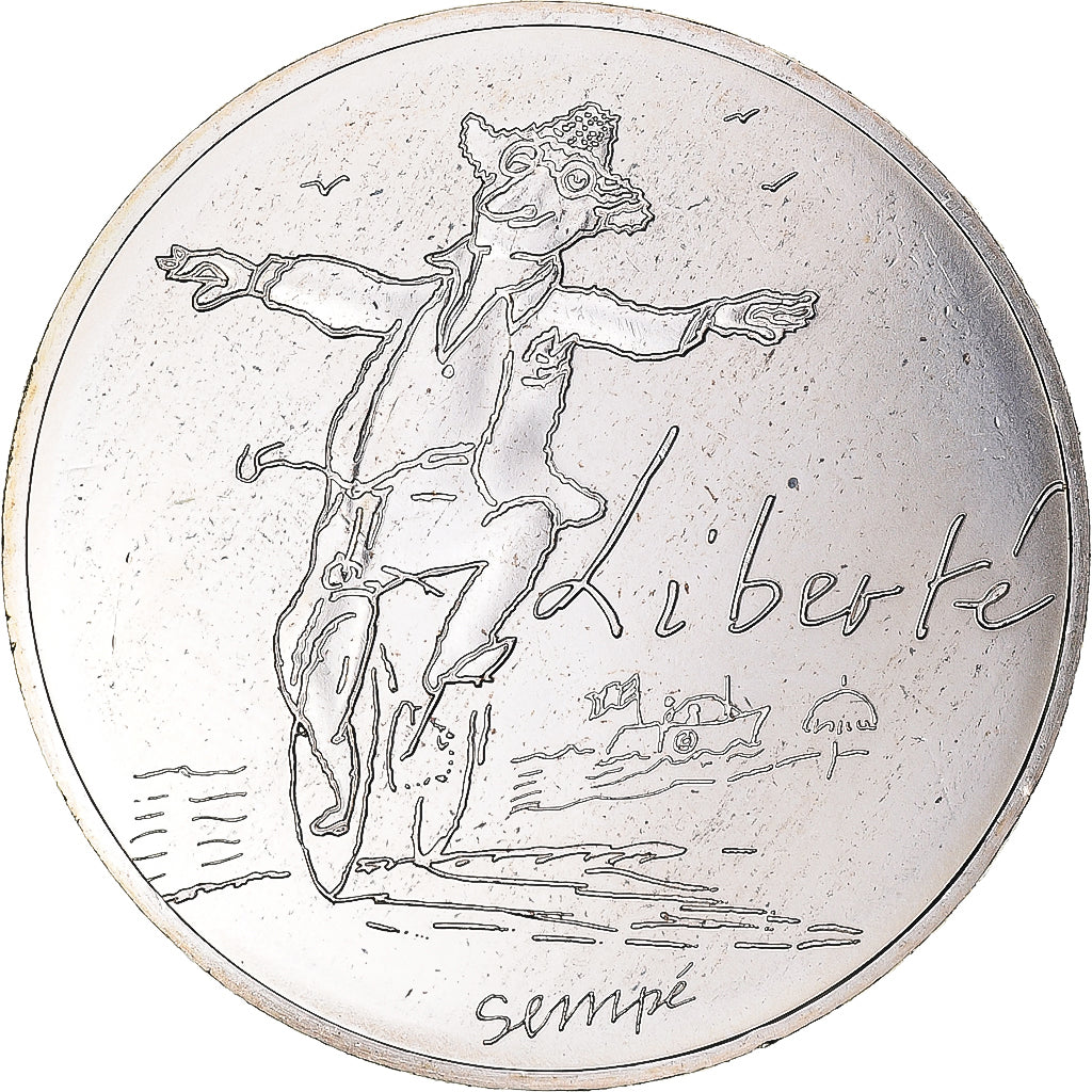 Francia, 10 Euro, 2014, Monnaie de Paris, Sempé Liberté Printemps, SC+, Plata
