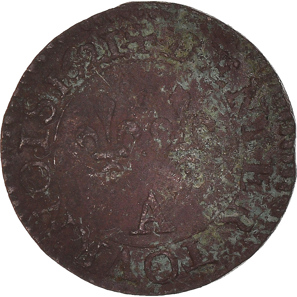 Moeda, França, Louis XIII, Denier Tournois, 1621, Paris, VF(30-35), Cobre