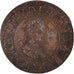Moneda, Francia, Louis XIII, Denier Tournois, 1614, Paris, MBC, Cobre