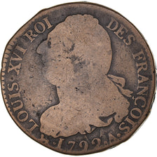 Moneta, Francja, Louis XVI, 2 Sols, 1792 / AN 4, Paris, F(12-15), Miedź