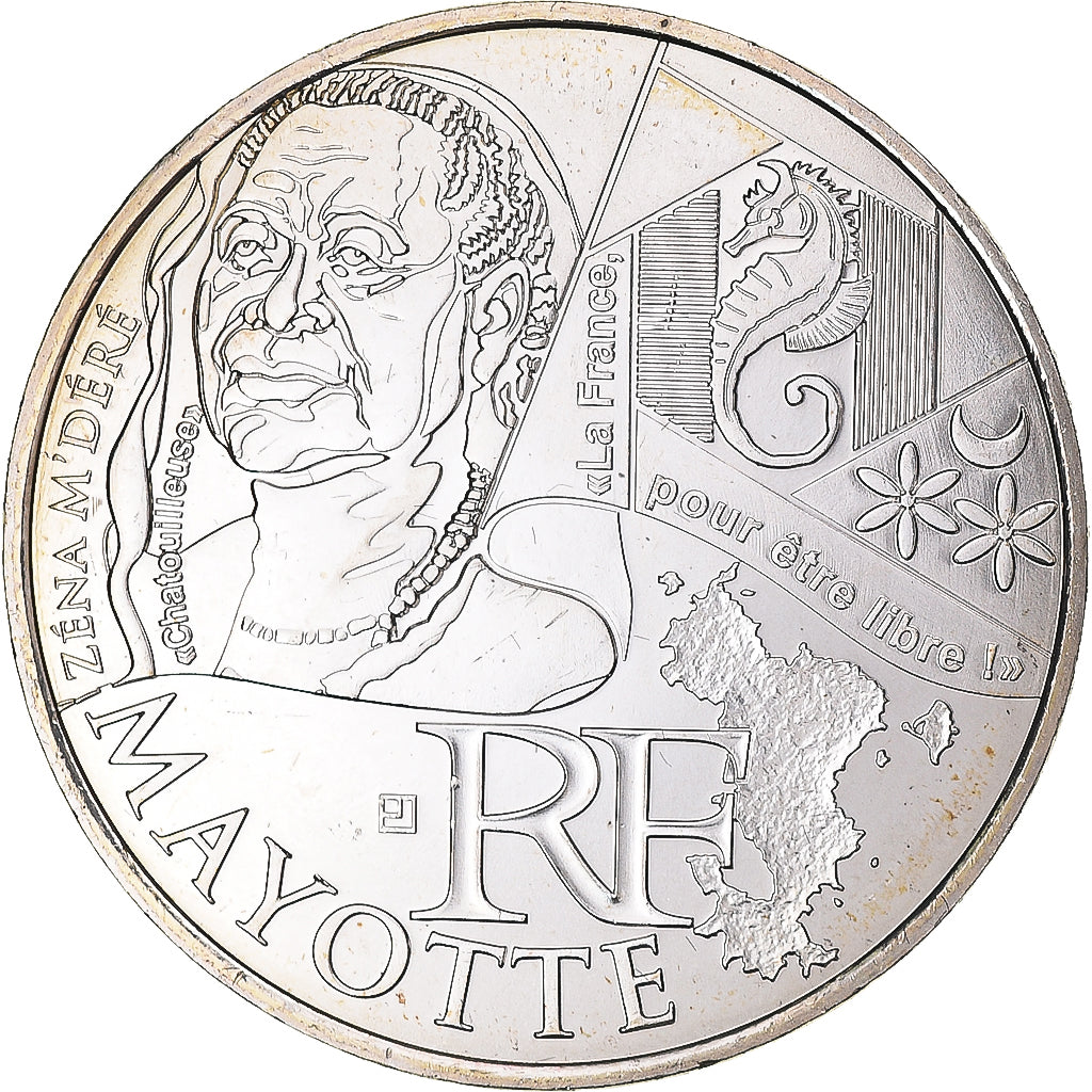 Francia, 10 Euro, 2012, Mayotte, SC, Plata