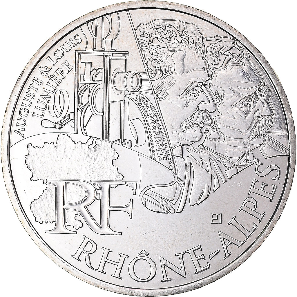 Francia, 10 Euro, 2012, Rhône-Alpes, SC, Plata