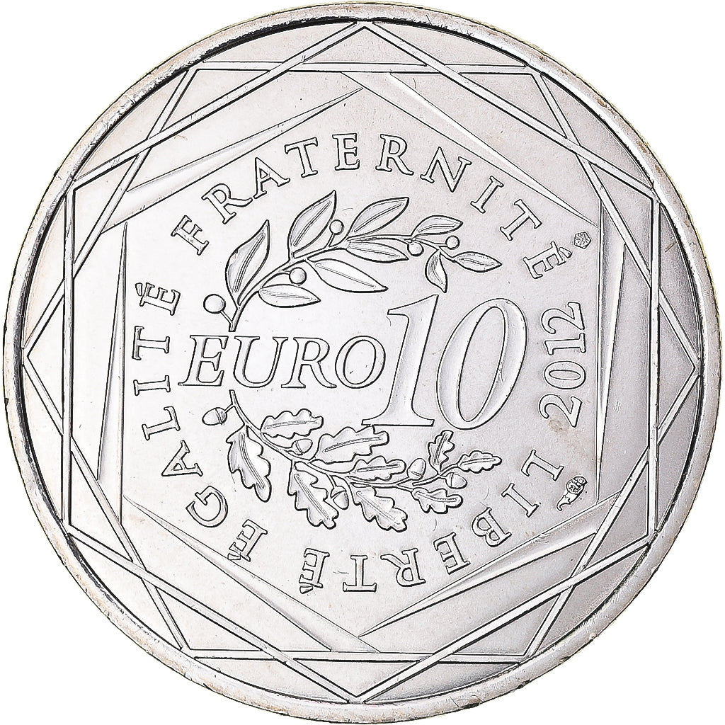 Francia, 10 Euro, 2012, Rhône-Alpes, SC, Plata