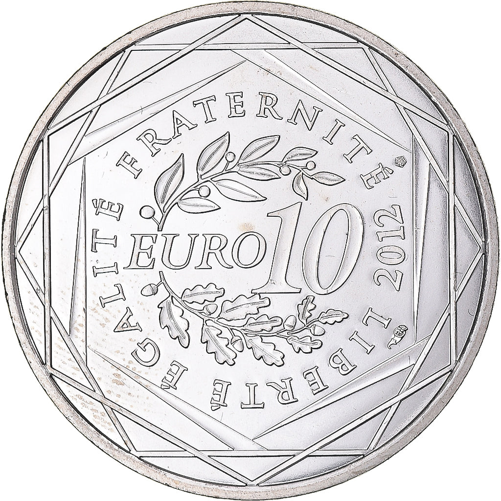 France, 10 Euro, 2012, Martinique, MS(63), Silver