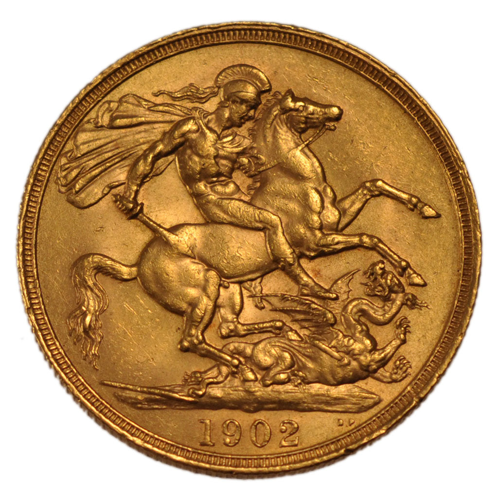 Great Britain, 2 Pounds, 1902, KM #806, AU(55-58), Gold, 16.00