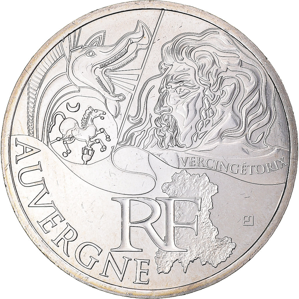 France, 10 Euro, 2012, Auvergne, MS(63), Silver