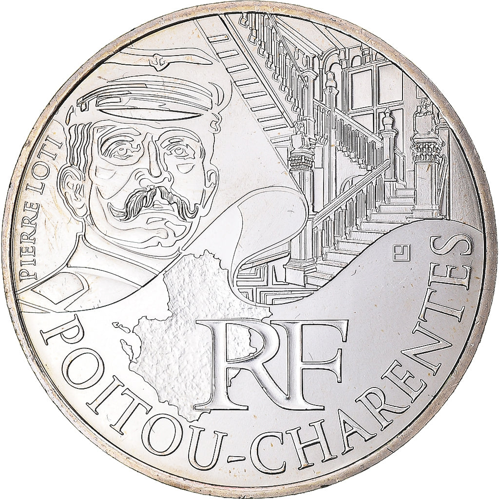 Francia, 10 Euro, 2012, Poitou-Charente, SC, Plata