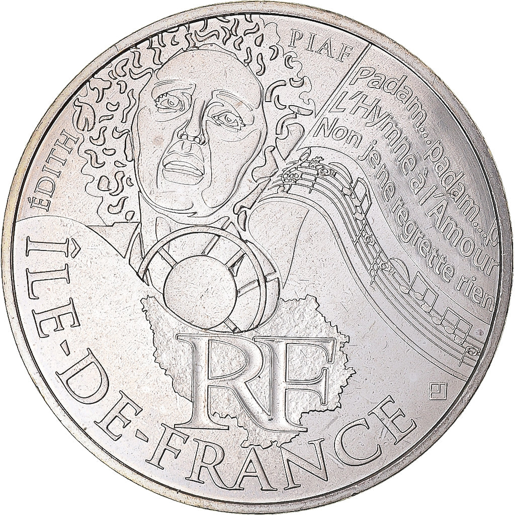 France, 10 Euro, 2012, Ile De France, MS(63), Silver