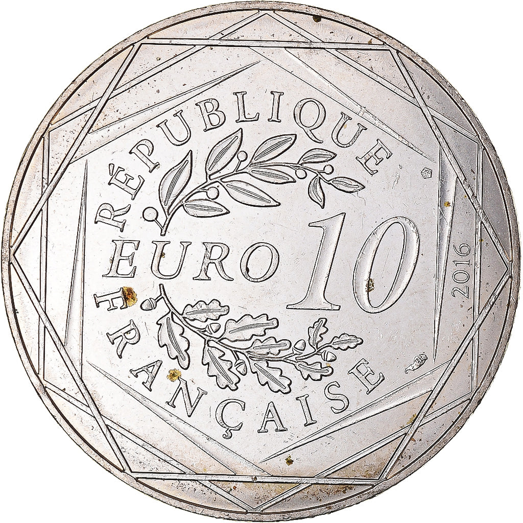 France, 10 Euro, 2016, Le Petit Prince à vélo, MS(63), Silver