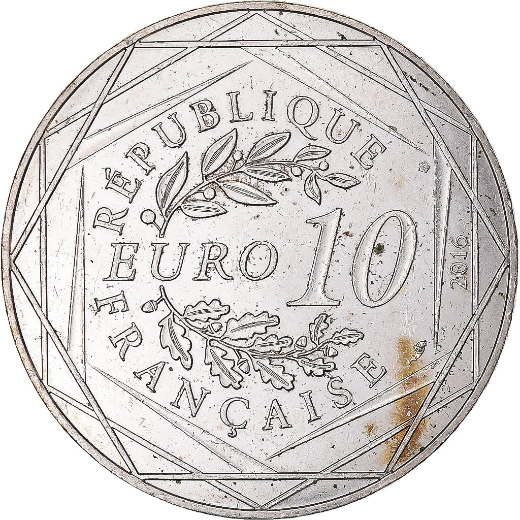 Francia, 10 Euro, Le Petit Prince (pêche au Mont Saint-Michel), 2016, SC, Plata