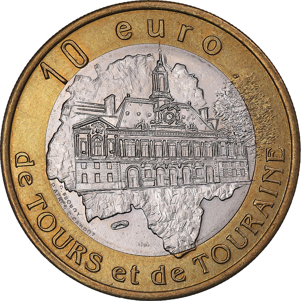 Francia, 10 Euro, 1997, Tours et de Touraine - Amboise, SPL, Bi-metallico