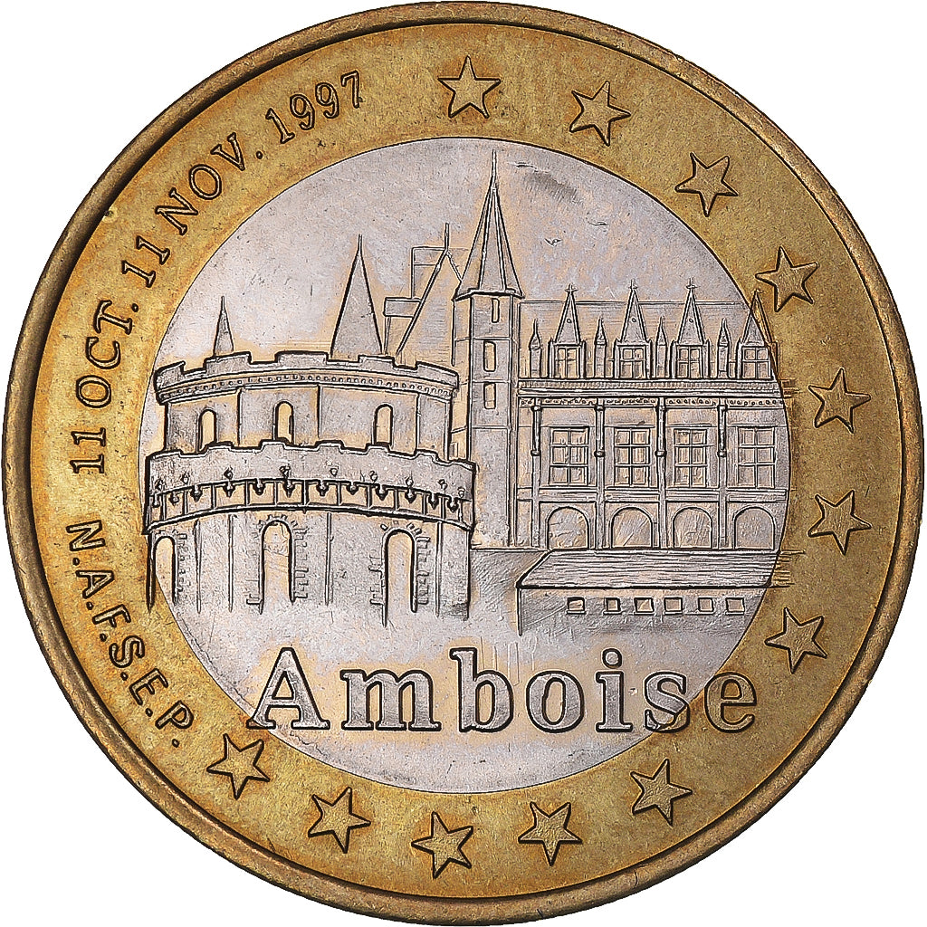 Francia, 10 Euro, 1997, Tours et de Touraine - Amboise, SPL, Bi-metallico